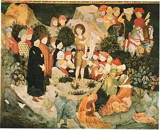 Détail de la fresque de l'oratoire San Giovanni à Urbino.