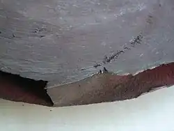 Détail de l'usure par cavitation d'un impulseur.