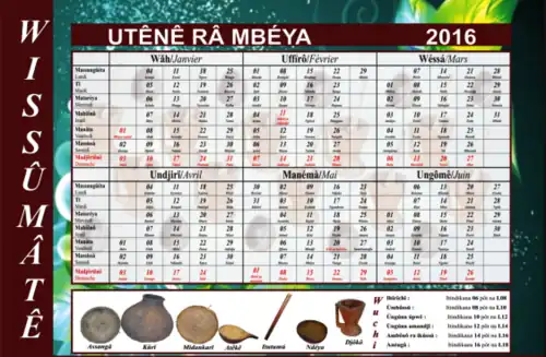 Calendrier waki, premier semestre', Wissûmatê.