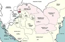 Description de l'image Uyvar Eyalet, Central europe 1683.png.