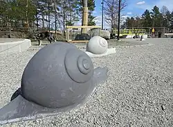 Sculptures d'escargots, avril 2021.