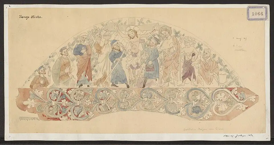 Décorations peintes dans le chœur : la crucifixion.