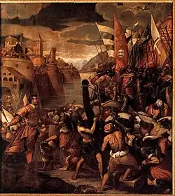 Conquête de Tyr, huile sur toile, Antonio Vassilacchi