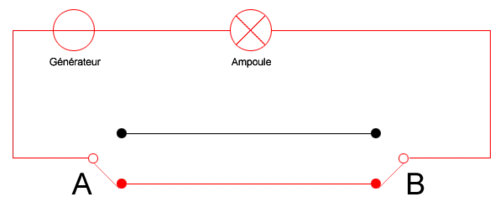 Schéma électrique d'un va-et-vient.