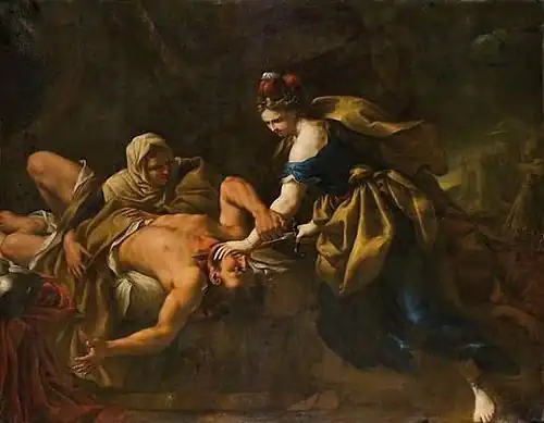 Judith et Holopherne, huile sur toile.