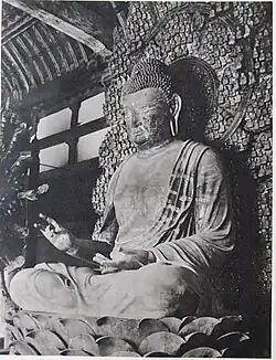 Vairocana Rushana. Laque sèche; H 2,40&nbsp;m. Toshodai-ji, divinité principale du kondo