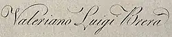 signature de Valeriano Luigi Brera