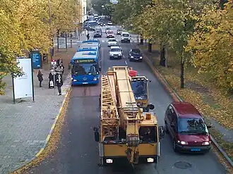 Circulation dans Valhallavägen.