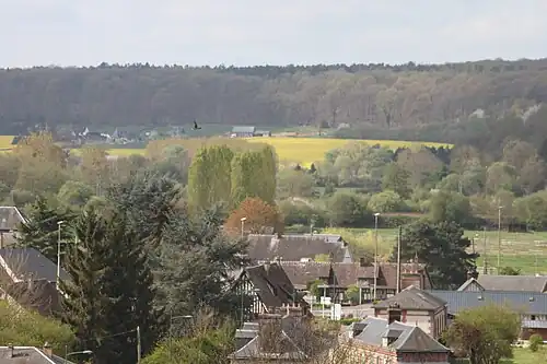 Vallée de la Risle depuis les hauteurs du prieuré.