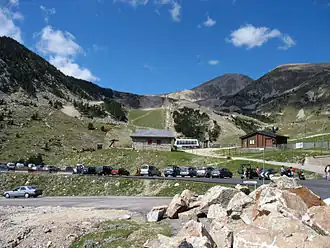 Vue aérienne de la station.