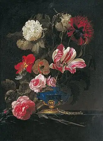 Vase de fleurs, Willem van Aelst, 1651, huile sur panneau de bois de chêne, 44,8 × 33,4 cm, musée des Augustins, Toulouse