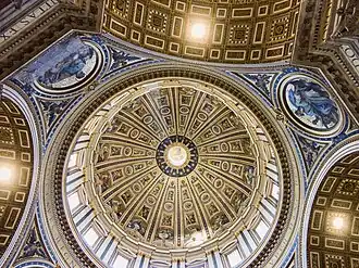 Vue de la coupole à partir de l'intérieur de la basilique