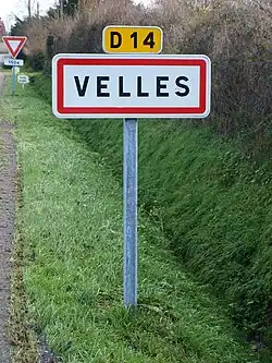 Le panneau d'entrée d’agglomération en 2013.