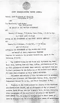 Photo de la page 1 du traité de Vereeniging. Le texte, en anglais, est accessible par le lien Wikisource ci-dessus.