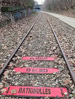 Voies en direction de la gare Pereire-Levallois.