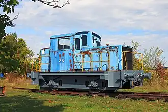 Le locotracteur Y 6200 de Rail 52 en gare de Veuxhaulles.