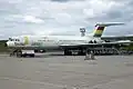 Photographie d'un VC10 marqué "Ghana Airways", avec le drapeau de ce pays sur la dérive, sur un tarmac