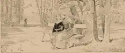 Victor Hugo dans le jardin de l'ancien couvent des Feuillantines en 1813.