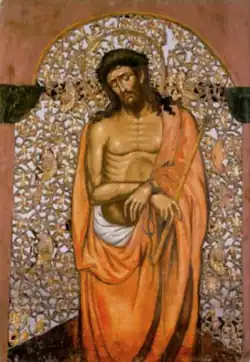 L'Homme de douleurs, icône de Victor le Crétois, XVIIe&nbsp;siècle.