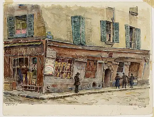 Le no&nbsp;24 en 1916 (dessin de Georges-Henri Manesse).