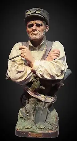 Vieux laboureur (entre 1890 et 1908), terre cuite polychrome et textile, L'Isle-Adam, musée d'Art et d'Histoire Louis-Senlecq.