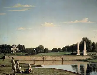 Vue du barrage de la propriété Spasski dans l'oblast de Tambov . 1840