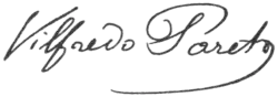signature de Vilfredo Pareto