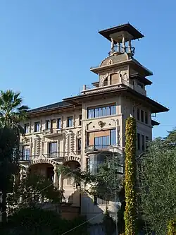 Vue extérieure de la façade sud de la villa Bianca.