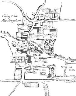 Extrait d'un plan du XVIIIe&nbsp;siècle.