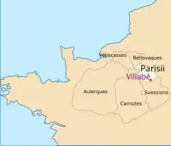 Carte montrant le territoire d'un peuple préromain.