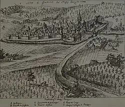 La ville en 1609 par Joachim Duviert.