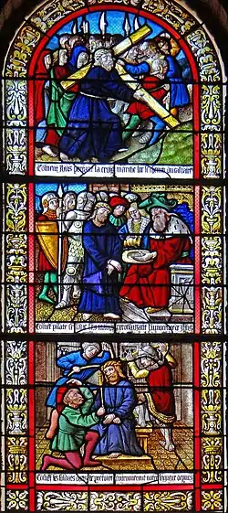 Couronnement d'épines. Pilate se lave les mains. Jésus porte sa croix