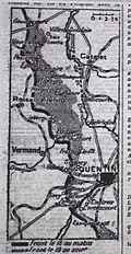 Le front les 18 et 19 septembre 1918, quelques jours avant la libération de Villers-Guislain.