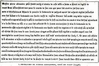 dédicace à Pierre Alexandre, curé,