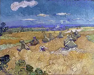 Vincent van Gogh, Champs de blé au faucheur, Auvers (1888)