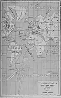 Parcours du Nautilus dans l'Océan Atlantique.