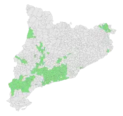 La carte couleur montre en vert les communes viticoles. L'essentiel du vignoble est situé au sud-ouest