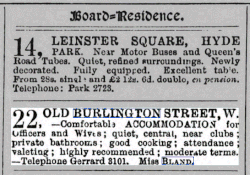 Annonce publiée par Violet Bland pour le logement dans Old Burlington Street