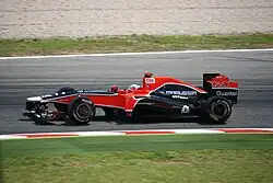 Photographie de Timo Glock dans sa monoplace au Grand Prix automobile d'Espagne