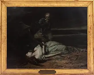 Alfred Dehodencq, Virginie retrouvée morte sur la plage, 1849, huile sur toile, coll. Musée de Dinan - Ville de Dinan