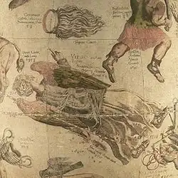 Carte céleste du sixième siècle surimposée sur un globe