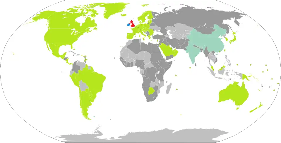 Carte des pays requérant (ou non) un visa