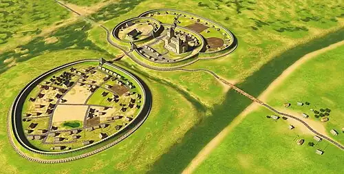 Visualisation du gród de Poznań (Xe&nbsp;siècle.