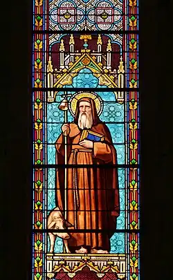 Vitrail Saint-Antoine, Saint-Antoine l'Abbaye, Isère.