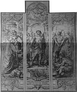 Le triptyque qui a permis la reconstitution du vitrail.