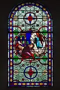Vitrail représentant Jésus au jardin des oliviers ou Gethsémanie, dans l’église Saint-Sulpice à Breteuil-sur-Iton.