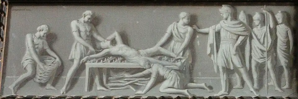 Peinture sur un coffre.