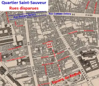 Voies disparues de Saint-Sauveur