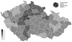 Résultats de Jiří Drahoš par district au second tour.