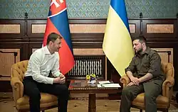 Renontre entre Volodymyr Zelensky et Eduard Heger à Kiev en 2022.